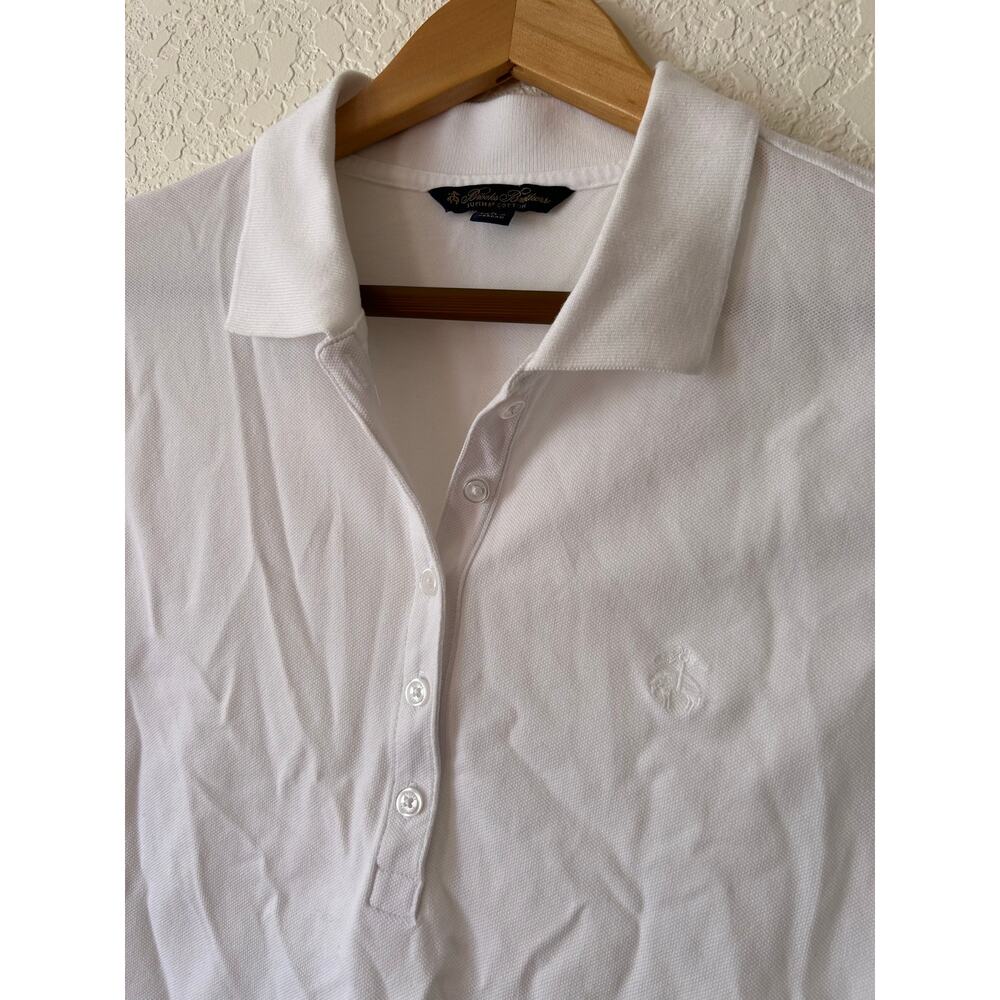 Brooks Brothers supima cotton White Polo Shirt Short Sleeve Collared Tee preppy - Picture 9 of 14